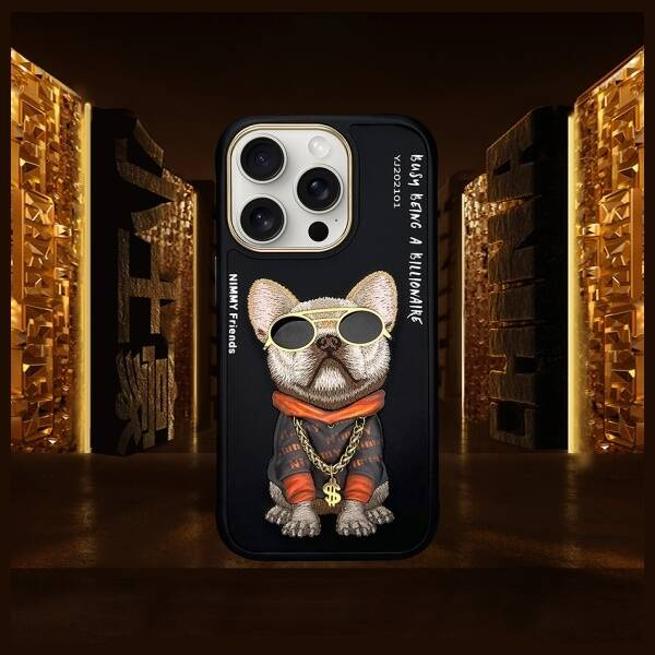 ETUI DO IPHONE 16 PRO 6.3" NIMMY GLASSES COOL DOG CZARNE