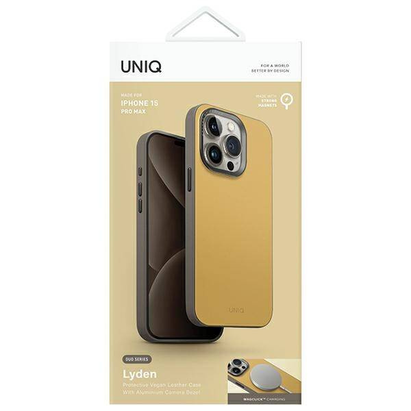 ETUI DO IPHONE 15 PRO MAX 6.7" UNIQ LYDEN DS MAGCLICK CHARGING ŻÓŁTO-SZARE