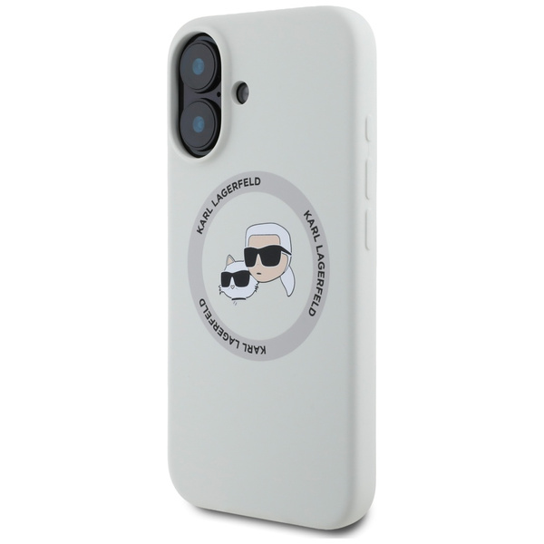 ETUI DO IPHONE 16 KARL LAGERFELD DOUBLE HEADS AND CIRCLE MAGSAFE BEŻOWY