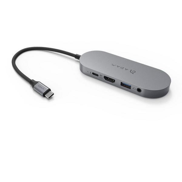 HUB S USB-C USB-C+USB-A+HDMI+JACK 3,5 MM ADAM ELEMENTS CASA 480 GB SZARY