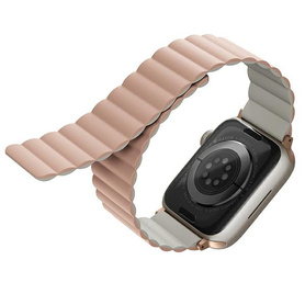 PASEK DO APPLE WATCH 42/44/45/49MM UNIQ REVIX REVERSIBLE RÓŻOWO-BEŻOWY