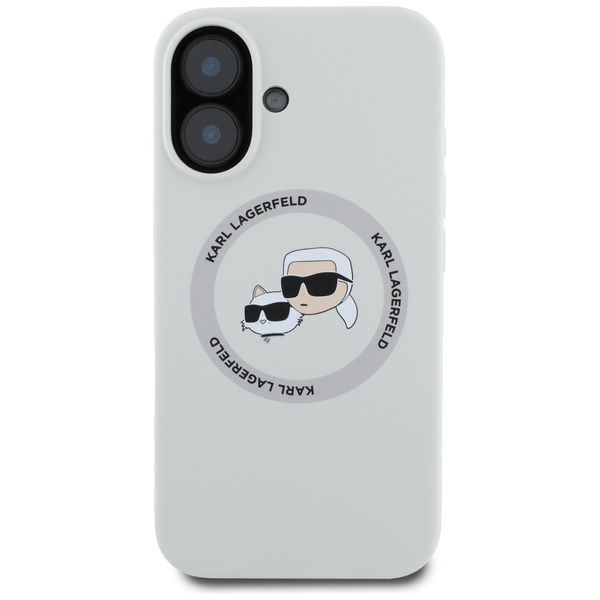 ETUI DO IPHONE 16 KARL LAGERFELD DOUBLE HEADS AND CIRCLE MAGSAFE BEŻOWY