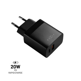ŁADOWARKA SIECIOWA KOSTKA ŁADUJĄCA FIXED 1XUSB-C 1XUSB PD QC3.0 20 W CZARNA