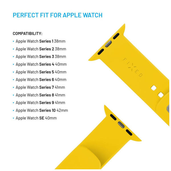 PASEK SPORTOWY DO APPLE WATCH 38/40/41MM SILIKONOWY FIXED ŻÓŁTY