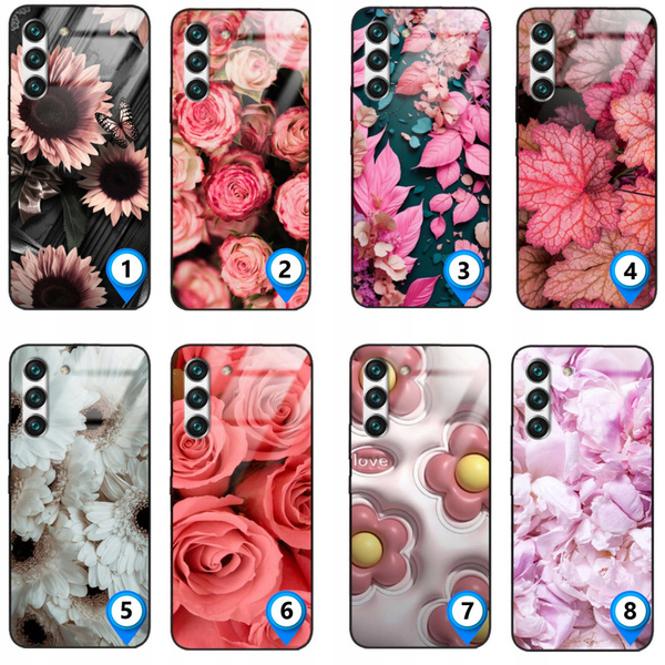 Etui akrylowe LEO kwiaty różne wzory case do Galaxy S22 Plus 5G