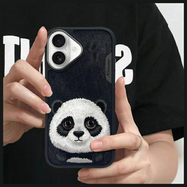 ETUI DO IPHONE 16 6.1" NIMMY BIG EYED PET 2.0 PANDA CZARNE