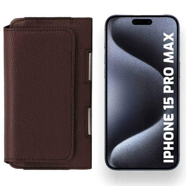 KABURA SKÓRZANA LEO do IPHONE 15 PRO MAX BRĄZOWA