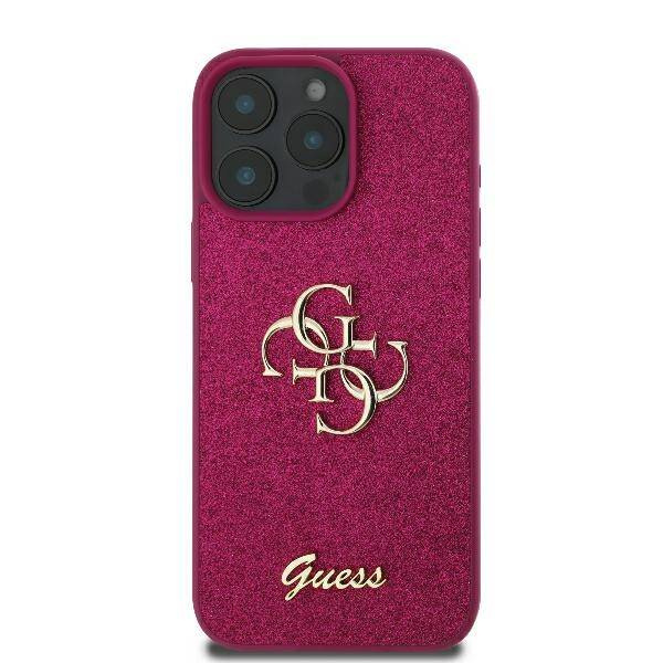 ETUI DO IPHONE 16 PRO MAX 6.9" GUESS FIXED GLITTER BIG 4G  FIOLETOWE