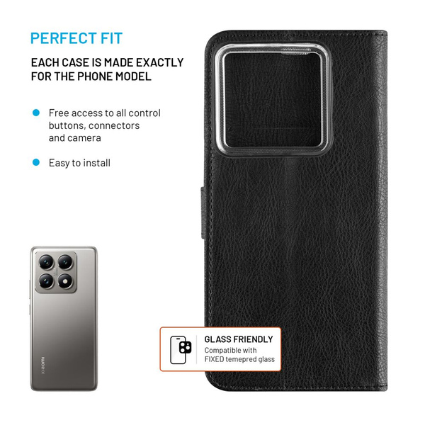 ETUI  DO XIAOMI 14T PRO FIXED OPUS BOOK CZARNE