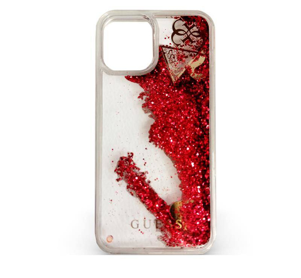 GUESS  HARDCASE GLITTER CHARMS IPHONE 12 / 12 PRO - RASPBERRY