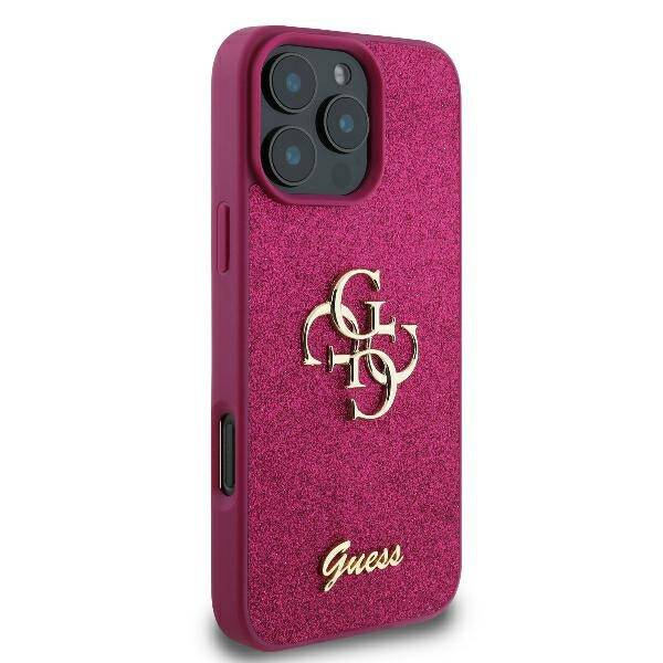 ETUI DO IPHONE 16 PRO MAX 6.9" GUESS FIXED GLITTER BIG 4G  FIOLETOWE