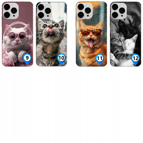 ETUI LEO KOTY RÓŻNE WZORY CASE OBUDOWA AKRYL do IPHONE 15 PRO MAX