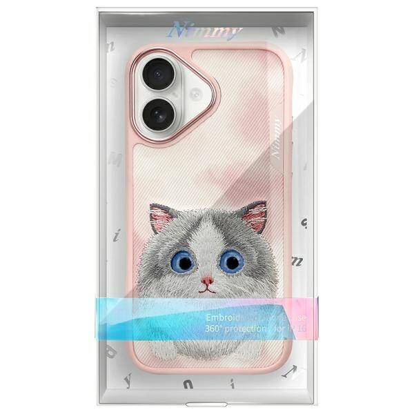 ETUI DO IPHONE 16 6.1 NIMMY BIG EYED PET 2.0 CAT RÓŻOWE