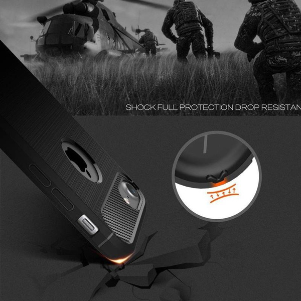 Tech-Protect TPUCarbon | Etui do iPhone SE22/20/8/7 - BLACK