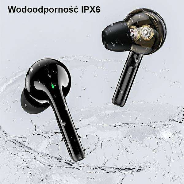 SŁUCHAWKI BEZPRZEWODOWE BLUETOOTH AWEI 5.3 TWS + STACJA DOUKJĄCA BLACK
