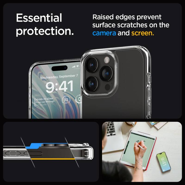 Spigen Ultra Hybrid | Etui do iPhone 15 Pro - CRYSTAL CLEAR