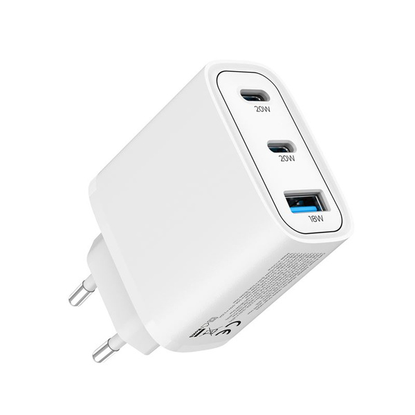 ŁADOWARKA SIECIOWA 1XUSB-A + 2XUSB-C MOBILE ORIGIN MO13 GAN 40W BIAŁA