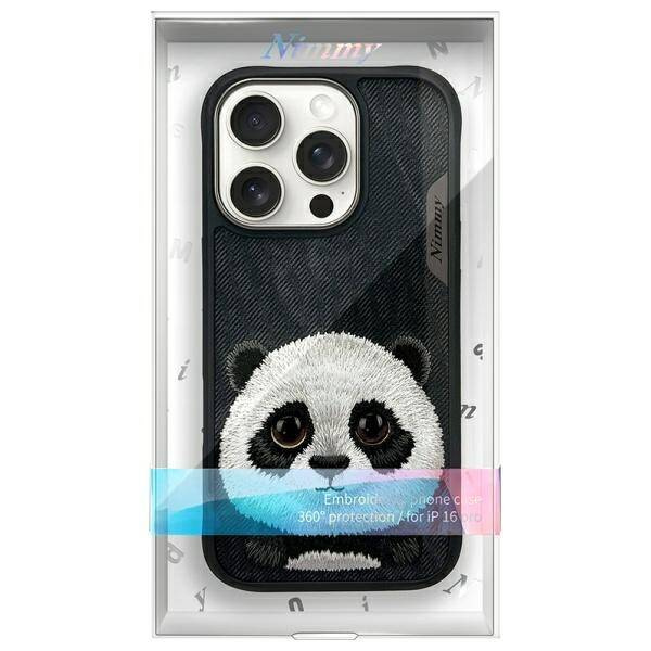 ETUI DO IPHONE 16 PRO 6.3" NIMMY BIG EYED PET 2.0 PANDA CZARNE