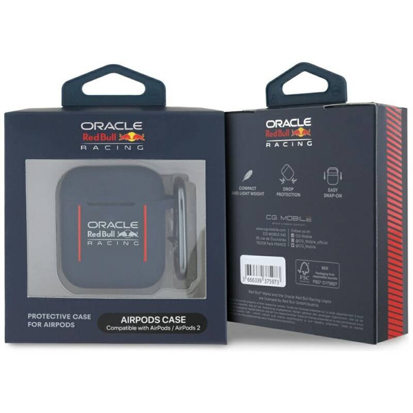ETUI DO AIRPODS 1 / 2  RED BULL SILICONE LOGO & LINES GRANATOWY