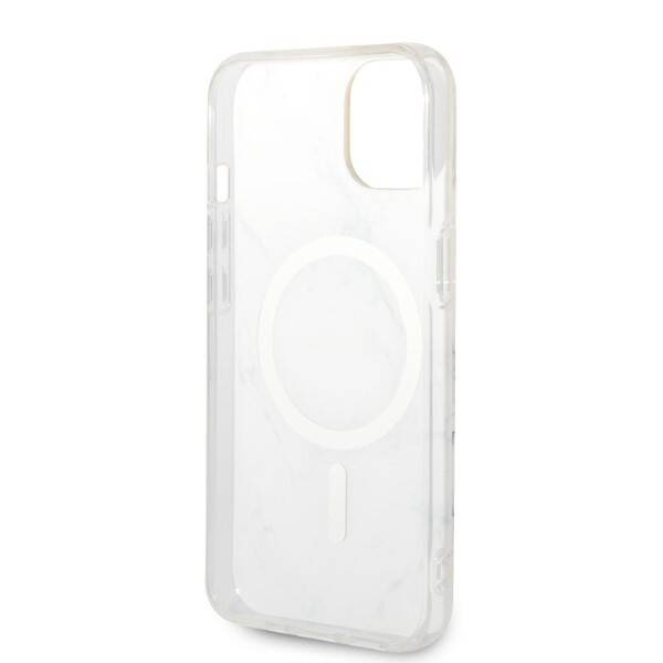 Guess Marble Case+Charger | Etui do iPhone 14 Plus - WHITE