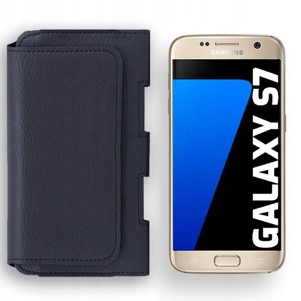 KABURA SKÓRZANA LEO DO GALAXY S7 NIEBIESKA