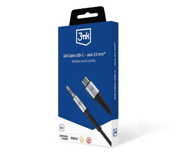 3MK AUX Cable | Kabel USB-C do Jack 3.5mm - BLACK