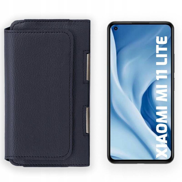 Kabura skórzana LEO do Xiaomi Mi 11 Lite niebieska