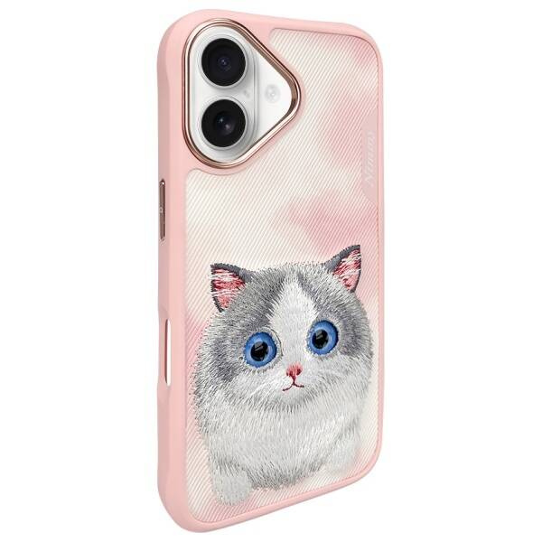 ETUI DO IPHONE 16 6.1 NIMMY BIG EYED PET 2.0 CAT RÓŻOWE