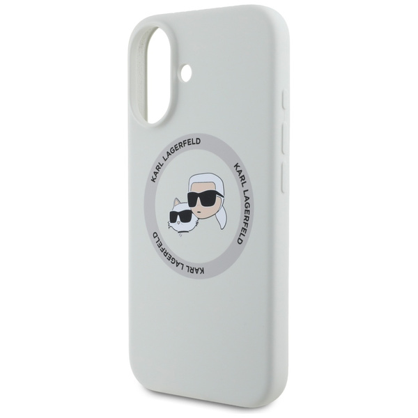 ETUI DO IPHONE 16 KARL LAGERFELD DOUBLE HEADS AND CIRCLE MAGSAFE BEŻOWY