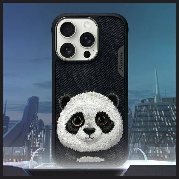 ETUI DO IPHONE 16 PRO 6.3" NIMMY BIG EYED PET 2.0 PANDA CZARNE