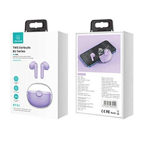 SŁUCHAWKI BEZPRZEWODOWE DOUSZNE BLUETOOTH USAMS 5.1 TWS PURPLE