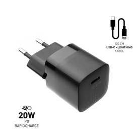 ŁADOWARKA SIECIOWA USB-C I KABEL USB-C/LIGHTNING FIXED MINI PD 1M MFI 20W