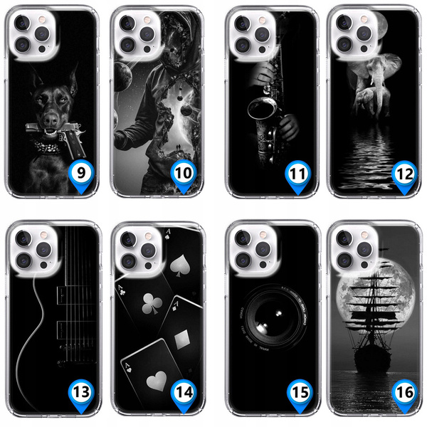 Etui LEO czarne różne wzory do iPhone 13 Pro