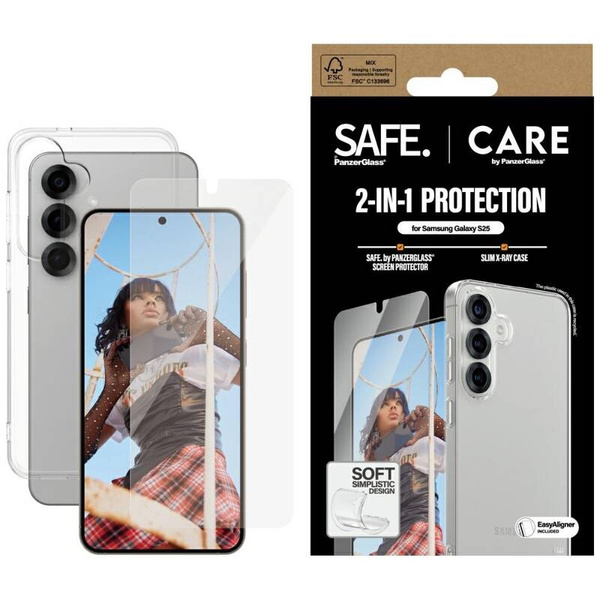 ETUI + SZKŁO DO SAMSUNG S25 CARE BY PANZERGLASS FASHION 2W1 ZESTAW OCHRONNY