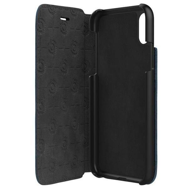 BUGATTI BOOKLET PARIGI ULTRASUEDE etui do IPHONE X/XS - NAVY BLUE