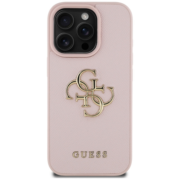 ETUI DO IPHONE 16 PRO MAX GUESS GRAINED BIG 4G LOGO SMALL CLASSIC LOGO