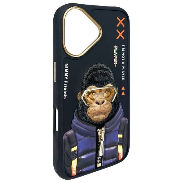 ETUI DO IPHONE 16 6.1" NIMMY COOL&CUTE 2.0 MONKEY CZARNE