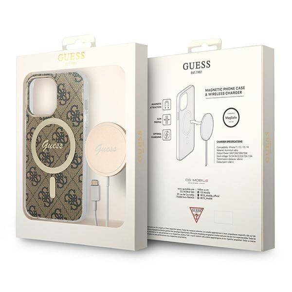 Guess Case+Charger | Etui do iPhone 13 Pro - BROWN