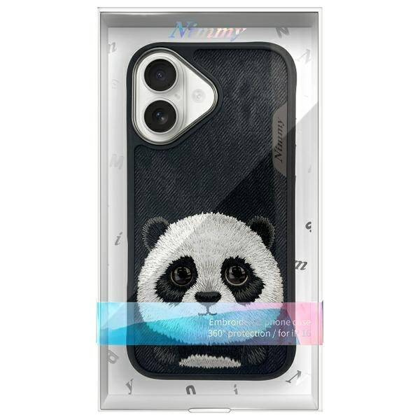 ETUI DO IPHONE 16 6.1" NIMMY BIG EYED PET 2.0 PANDA CZARNE