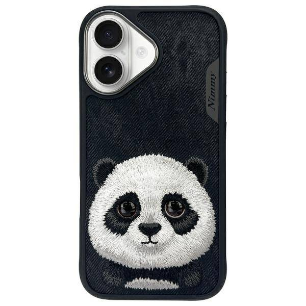 ETUI DO IPHONE 16 6.1" NIMMY BIG EYED PET 2.0 PANDA CZARNE