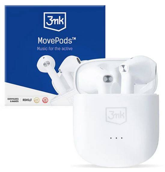 3MK MovePods | Słuchawki Bluetooth - WHITE