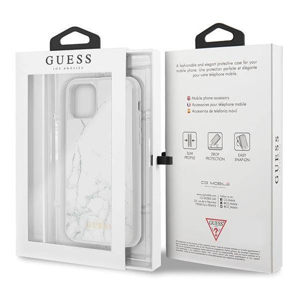 GUESS MARBLE Etui do Apple iPhone 11 Pro - White