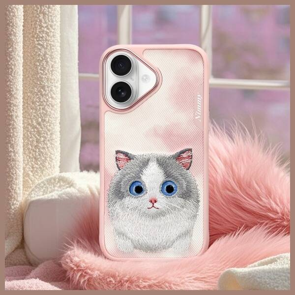 ETUI DO IPHONE 16 6.1 NIMMY BIG EYED PET 2.0 CAT RÓŻOWE