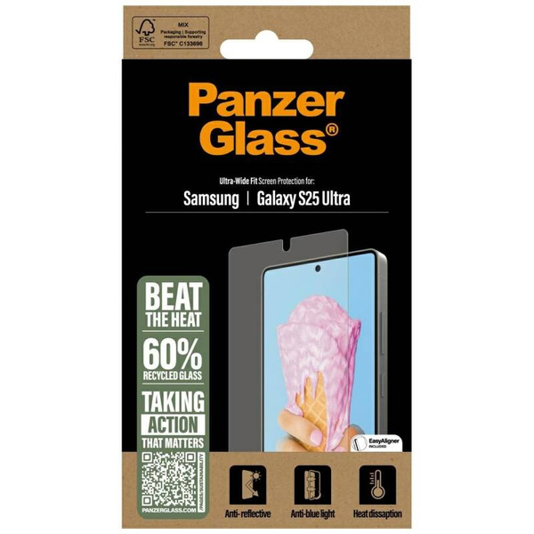 SZKŁO HARTOWANE DO SAMSUNG S25 ULTRA PANZERGLASS ALL-IN-ONE ULTRA-WIDE FIT