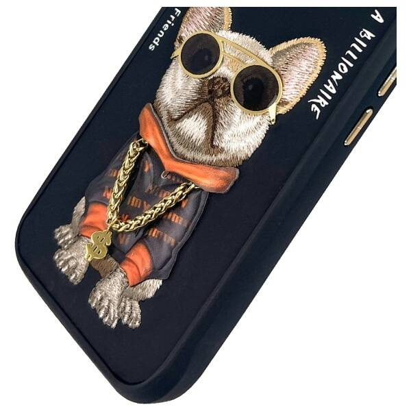 ETUI DO IPHONE 16 6.1" NIMMY GLASSES COOL DOG CZARNE