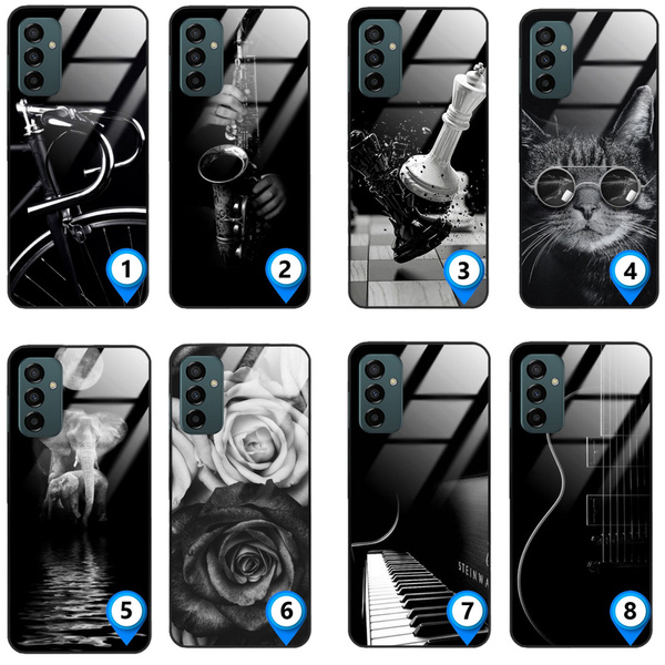 Etui akrylowe LEO black matt rose czarne różne wzory do Galaxy M23 5G