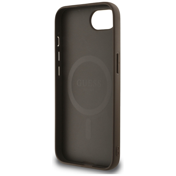 ETUI DO IPHONE 16E GUESS 4G FLOWERS PRINT MAGSAFE BRĄZOWE