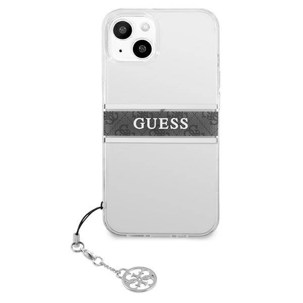 Guess Grey Strap Charm | Etui do iPhone 13 - CLEAR