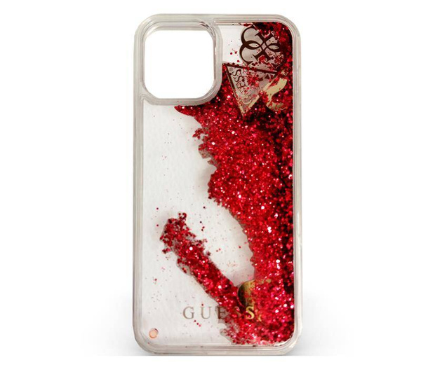GUESS  HARDCASE GLITTER CHARMS IPHONE 12 / 12 PRO - RASPBERRY