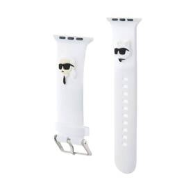 Karl Lagerfeld Silicone Strap 3D Rubber Karl & Choupette Heads | Pasek do Apple Watch 42/44/45/49mm - WHITE